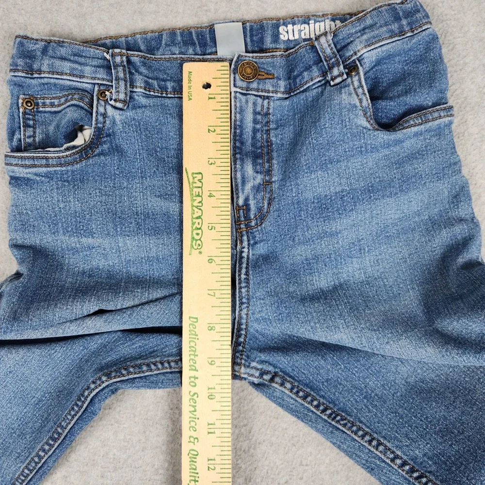 Carter's Jeans Boys 12/12A Blue Denim Faded‎ Stretch Medium Wash Straight Leg